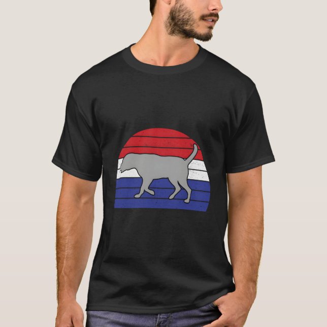 Silver Lab Mum Dad Labrador Retriever Flag T-Shirt (Front)