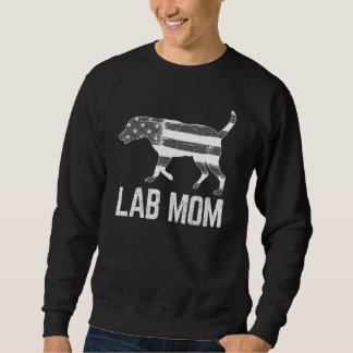 Silver Lab Mum Vintage Patriotic Labrador with Ame Sweatshirt