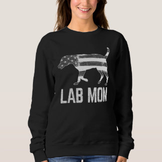 Silver Lab Mum Vintage Patriotic Labrador with Ame Sweatshirt