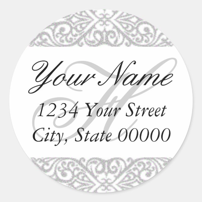 Silver Lace Address Sticker (Front)