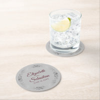 Silver Lace Burgundy on Grey Elegant Wedding