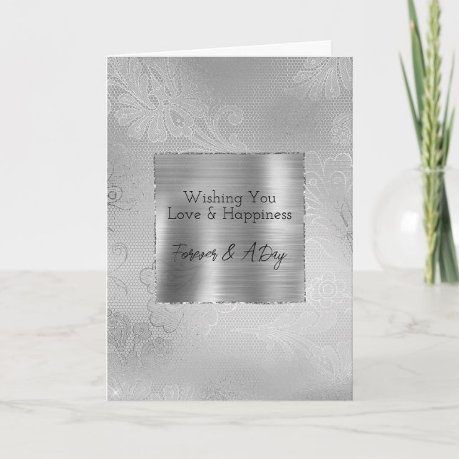 Silver Lace Floral Card (Front)