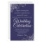 Silver Lace on Navy Blue BUDGET Wedding Invitation