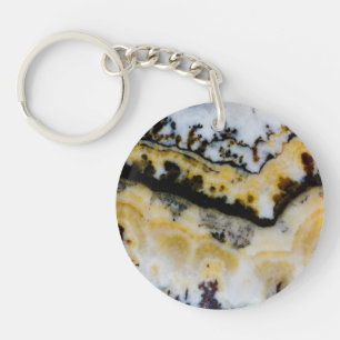 Silver Lace Onyx Key Ring