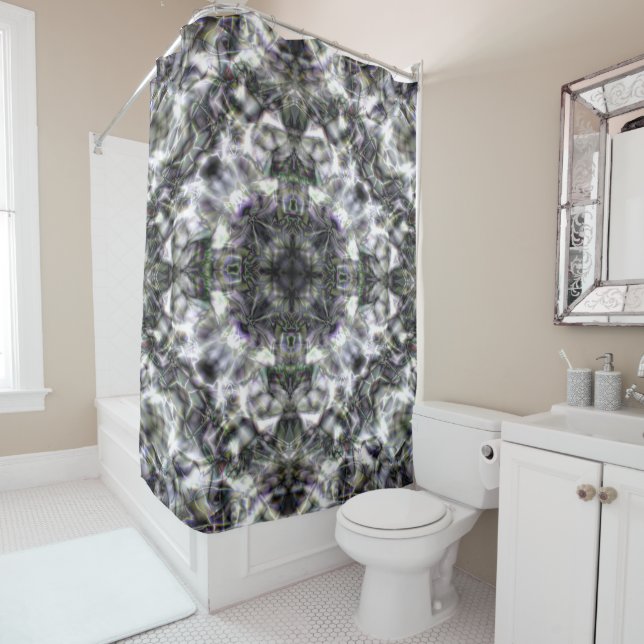 Silver Lace Shower Curtain (In Situ)