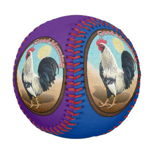 Silver Laced Wyandotte Rooster Good Morning Vintag Baseball
