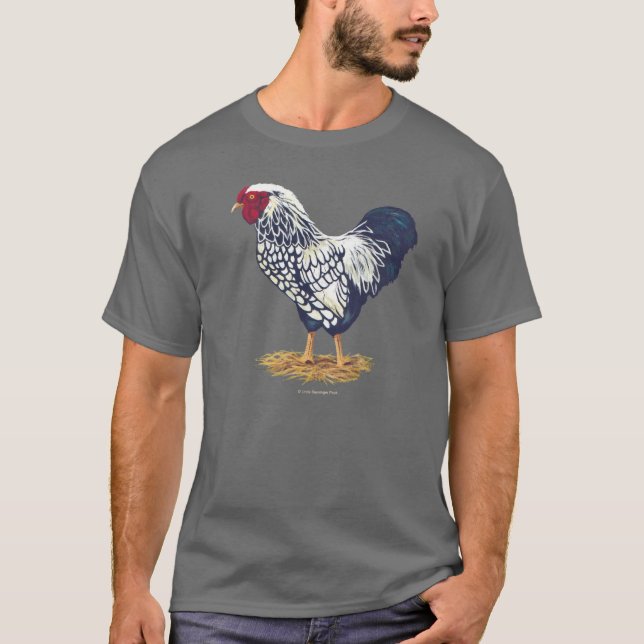 Silver Laced Wyandotte Rooster T-Shirt (Front)