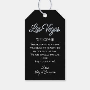 Silver Las Vegas Sparkles Wedding Welcome Gift Tags