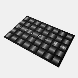 Silver Lattice Design Doormat - Welcome