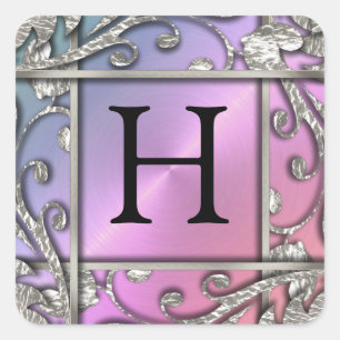 Silver Lattice Monogram Envelope Seal