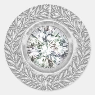 Silver Laurel Wreath and Diamond Envelope Seal