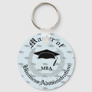 Silver Laurel Wreath MBA Graduation Key Ring