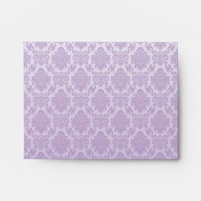 silver,lavender,chic,damasks,floral,lace,pattern,v envelopes (Front)