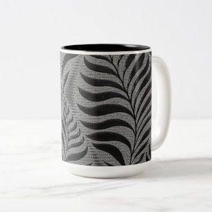 Silver Leaf Motif Two-Tone Coffee Mug