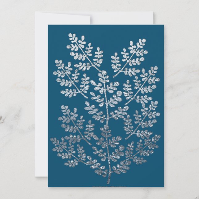 Silver Leaf Sprig Flat card (Front)
