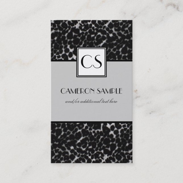 Silver Leopard Business Card (Front)