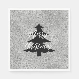 Silver Leopard Grey Meow Kitty Cat  Napkin