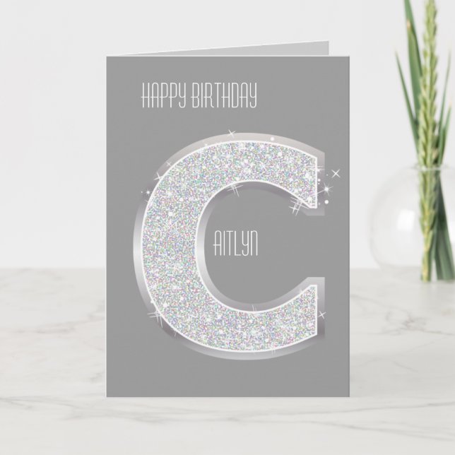 Silver Letter C Card (Front)