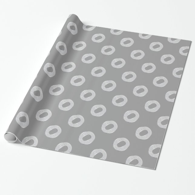 Silver Letter O Wrapping Paper (Unrolled)
