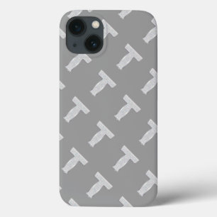 Silver Letter T iPhone 13 Case