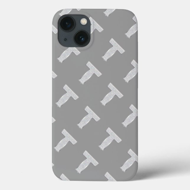 Silver Letter T Case-Mate iPhone Case (Back)