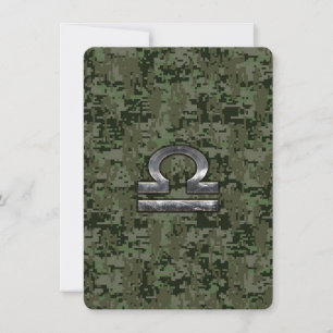 Silver Libra Zodiac Green Digital Camo