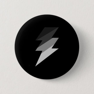 Silver Lightning Thunder Bolt 6 Cm Round Badge