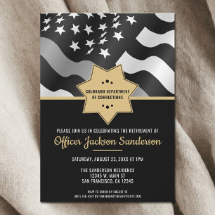 Silver Line Corrections Officer Retirement Party Invitation