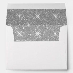 Silver lined envelopes with faux glittery sparkles