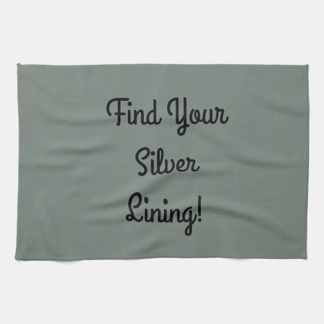 Silver Lining Embellished    Tea Towel (Horizontal)