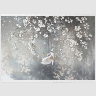 Silver Lining Ethereal Parisian Swan Scene Tissue Paper