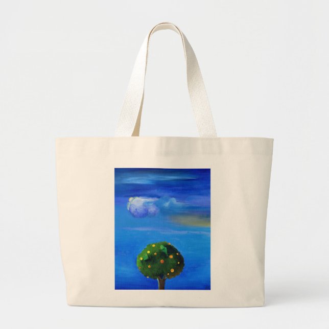 Silver Lining over the Orange Tree 2012 Large Tote Bag (Front)