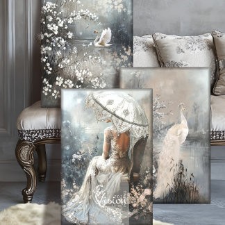 Silver Lining Romantic Heavyweight Decoupage SET Wrapping Paper Sheet