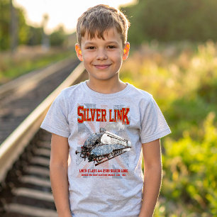 Silver Link LNER Class A4 2509 Locomotive UK flag T-Shirt
