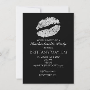 Silver Lips KISS Bachelorette Party Invitation