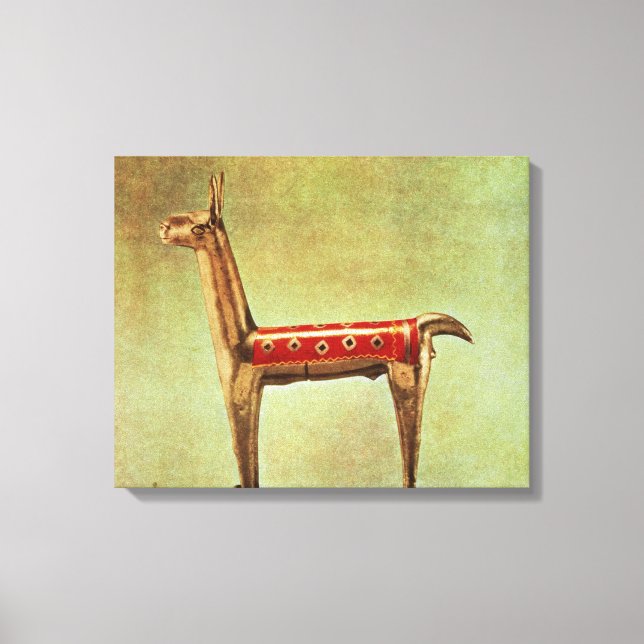 Silver Llama Figurine, from Peru, after 1438 Canvas Print (Front)