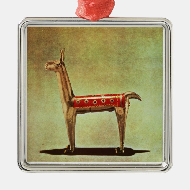 Silver Llama Figurine, from Peru, after 1438 Metal Tree Decoration (Front)