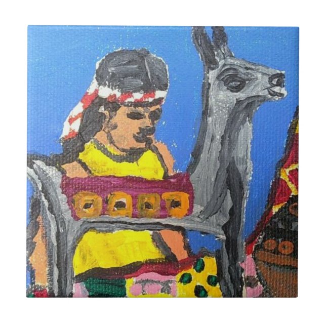 Silver Llama Tile (Front)