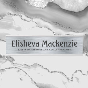 Silver LMFT Therapist Office Door Sign Name Plate