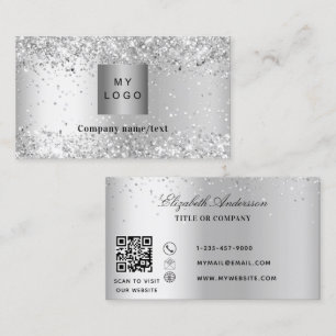 Silver logo QR code Business Card