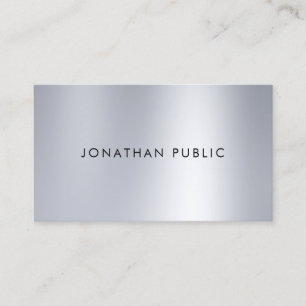 Silver Look Design Modern Sleek Elegant Plain Business Card