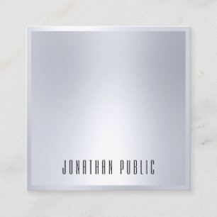 Silver Look Elegant Modern Template Glamourous Square Business Card