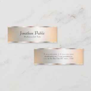 Silver Look Elegant Template Modern Typography Mini Business Card