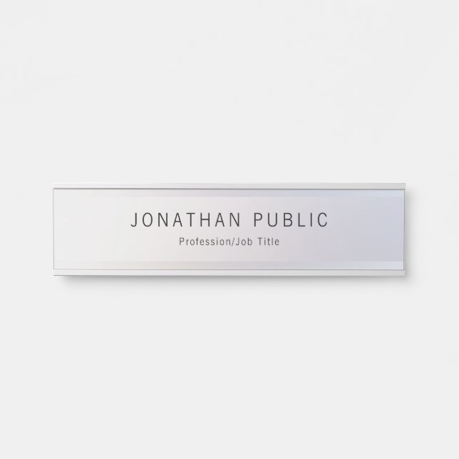 Silver Look Glamourous Template Modern Elegant Door Sign (Front)