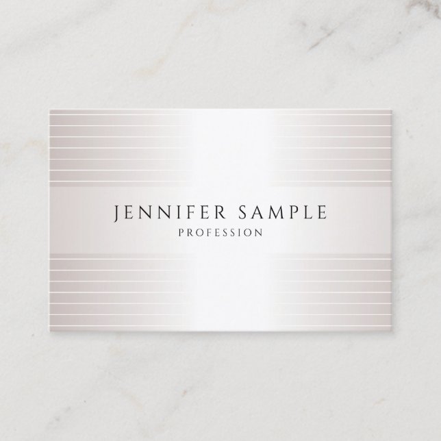 Silver Look Modern Simple Elegant Trendy Template Business Card (Front)