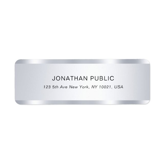 Silver Look Professional Glamourous Return Address (Front)
