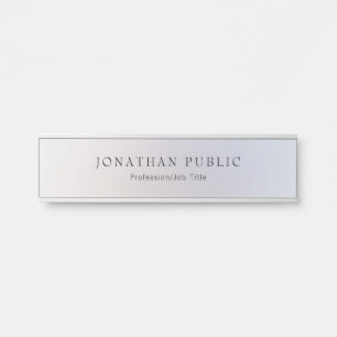 Silver Look Template Modern Professional Classy Door Sign