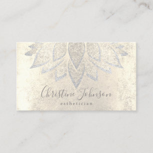 silver lotus aesthetician skincare business card