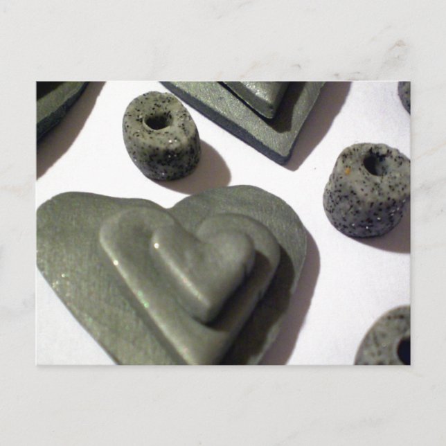 Silver Love Hearts Postcard (Front)