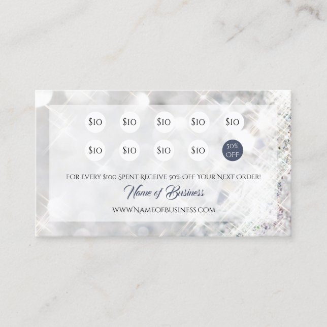 Silver Loyalty Rewards Card (Front)